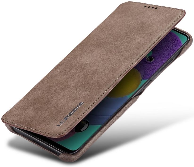 Samsung Galaxy A31 Hoesje Retro Book Case Kunstleer Coffee afbeelding 1