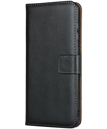 Samsung Galaxy A31 Hoesje Wallet Book Case Echt Leer Zwart Hoesjes