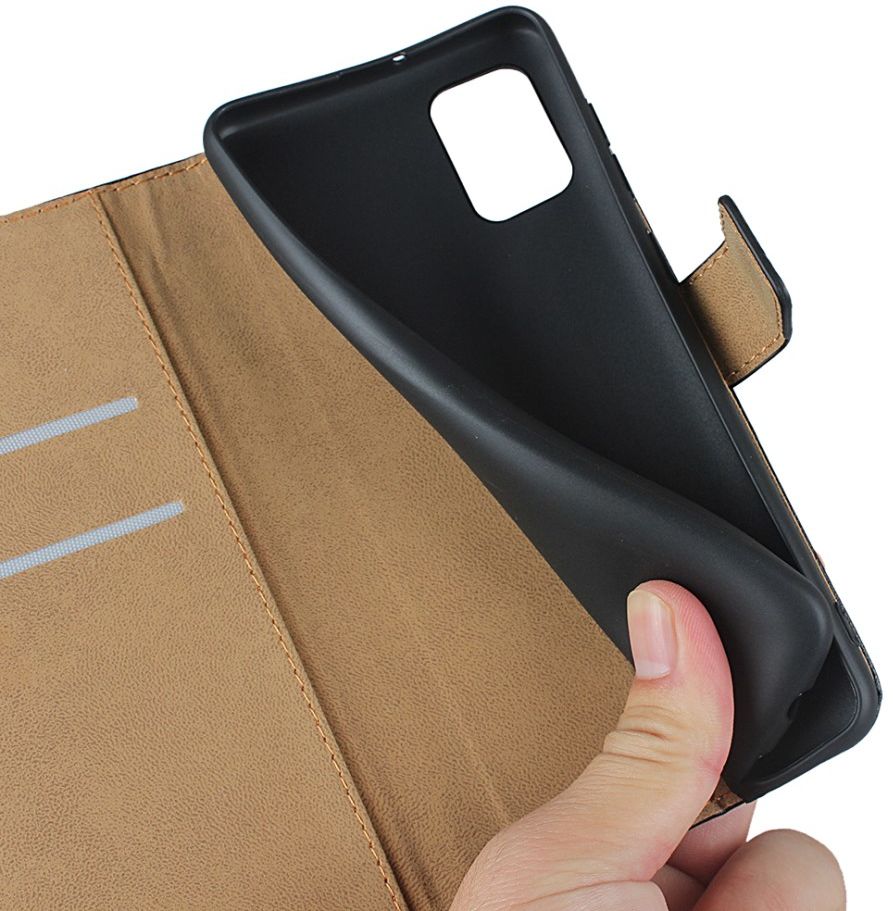 Samsung Galaxy A31 Hoesje Wallet Book Case Echt Leer Zwart afbeelding 5