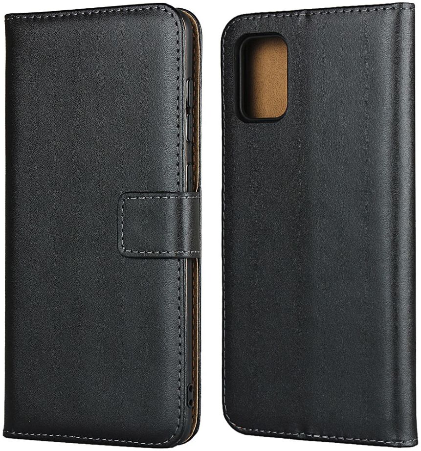 Samsung Galaxy A31 Hoesje Wallet Book Case Echt Leer Zwart afbeelding 2