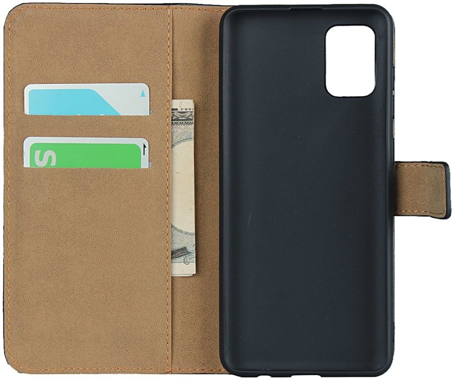 Samsung Galaxy A31 Hoesje Wallet Book Case Echt Leer Zwart afbeelding 4