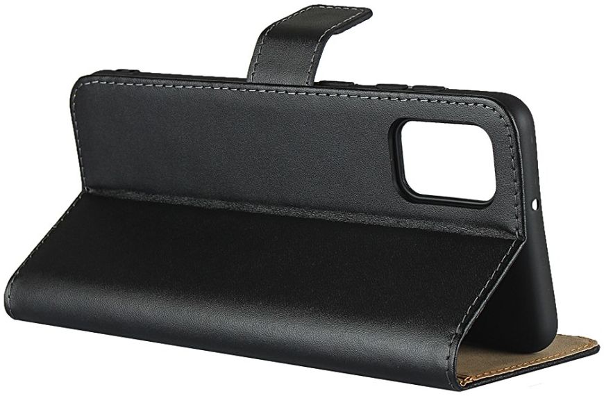 Samsung Galaxy A31 Hoesje Wallet Book Case Echt Leer Zwart afbeelding 3