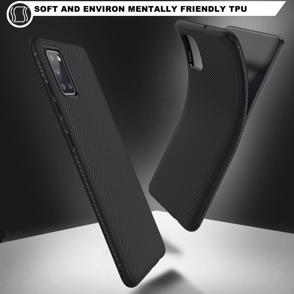 Samsung Galaxy A31 Hoesje Twill Slim Textuur Back Cover Zwart afbeelding 4