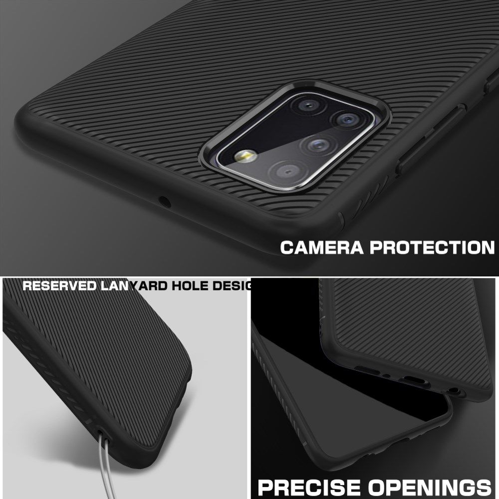 Samsung Galaxy A31 Hoesje Twill Slim Textuur Back Cover Zwart afbeelding 5