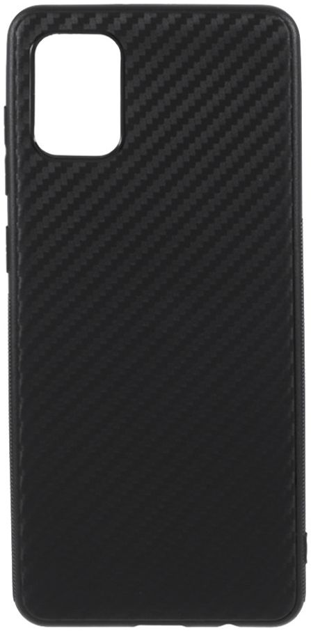 Samsung Galaxy A31 Hoesje Dun TPU Carbon Fiber Back Cover Zwart afbeelding 1