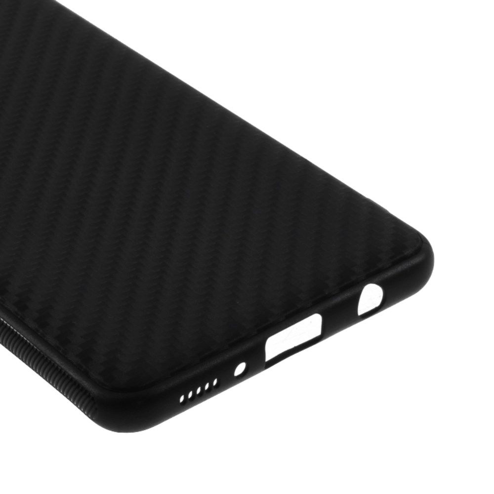 Samsung Galaxy A31 Hoesje Dun TPU Carbon Fiber Back Cover Zwart afbeelding 3