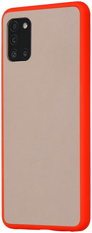 Samsung Galaxy A31 Hoesje Matte Back Cover met Bumper Rood afbeelding 1