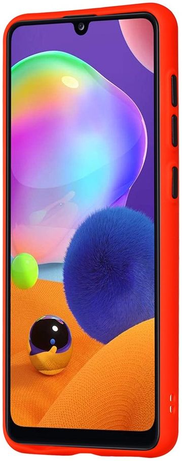 Samsung Galaxy A31 Hoesje Matte Back Cover met Bumper Rood afbeelding 7