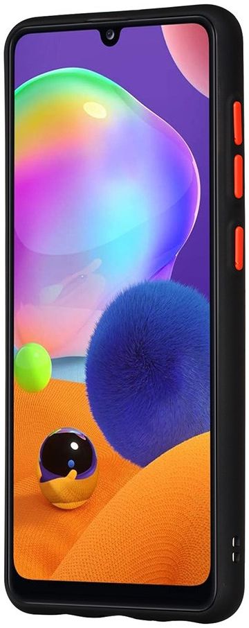 Samsung Galaxy A31 Hoesje Matte Back Cover met Bumper Zwart afbeelding 7