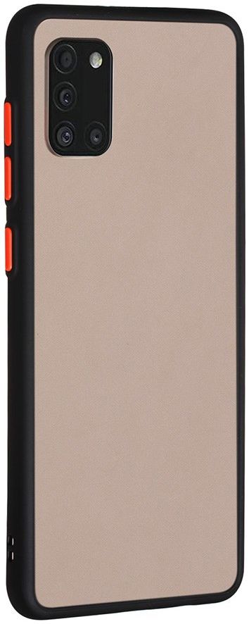 Samsung Galaxy A31 Hoesje Matte Back Cover met Bumper Zwart afbeelding 2