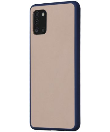 Samsung Galaxy A31 Hoesje Matte Back Cover met Bumper Blauw Hoesjes