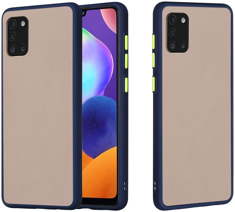 Samsung Galaxy A31 Hoesje Matte Back Cover met Bumper Blauw afbeelding 4