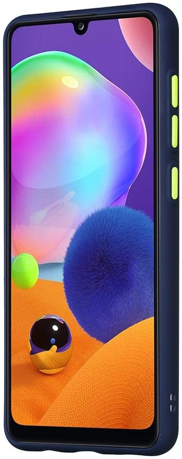 Samsung Galaxy A31 Hoesje Matte Back Cover met Bumper Blauw afbeelding 7