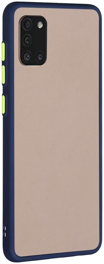 Samsung Galaxy A31 Hoesje Matte Back Cover met Bumper Blauw afbeelding 2