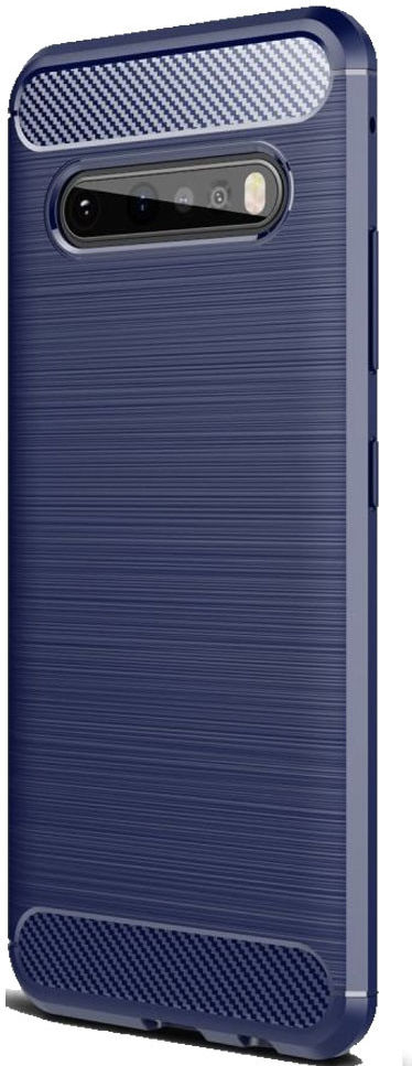 LG V60 ThinQ Geborsteld TPU Hoesje Blauw afbeelding 2