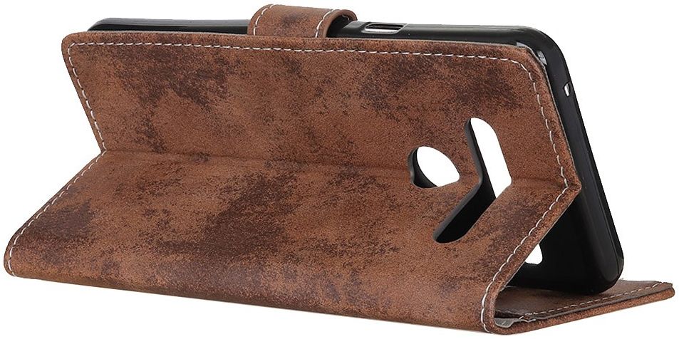 LG V60 ThinQ Retro Portemonnee Hoesje Bruin afbeelding 5