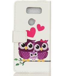 LG V60 ThinQ Book Case Hoesje Wallet met Print Loving Owls