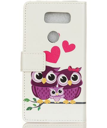 LG V60 ThinQ Book Case Hoesje Wallet met Print Loving Owls Hoesjes