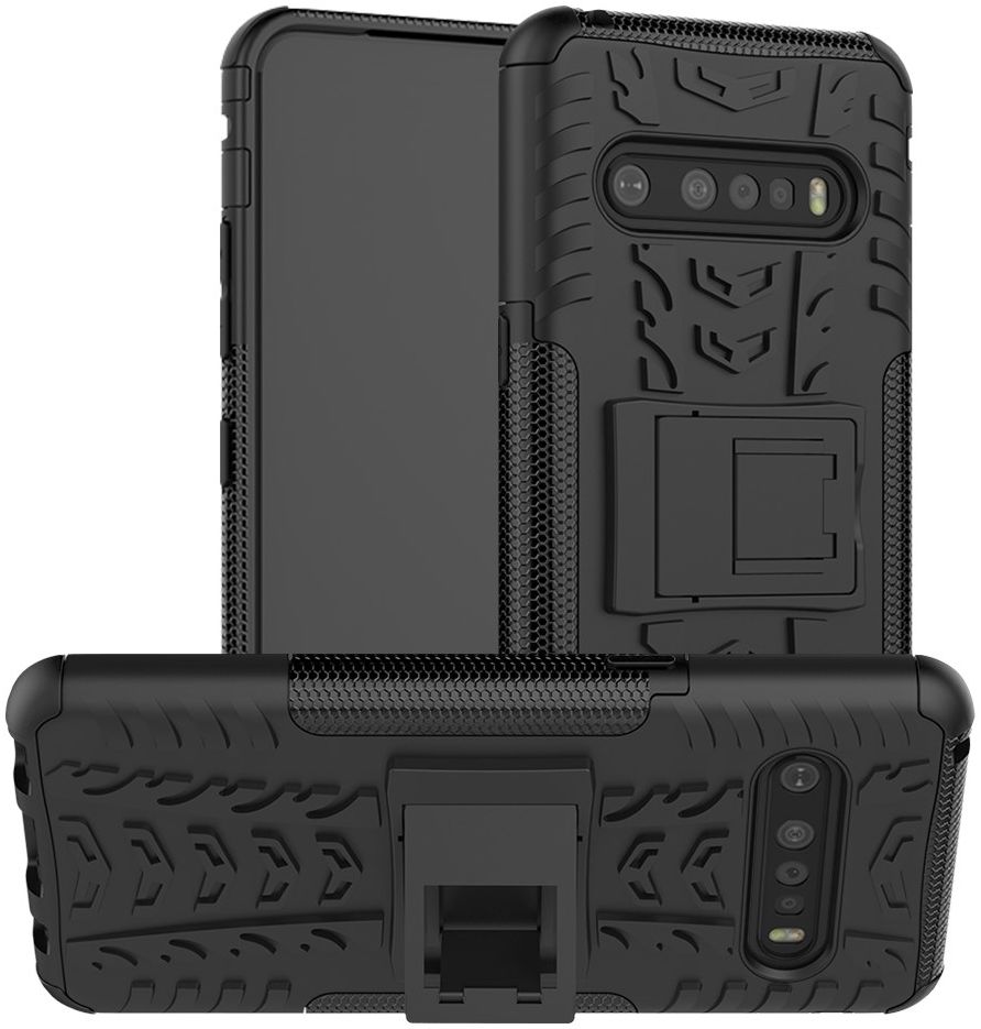 Robuust Hybride LG V60 ThinQ Hoesje Zwart afbeelding 1