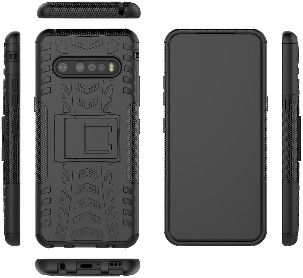 Robuust Hybride LG V60 ThinQ Hoesje Zwart afbeelding 11