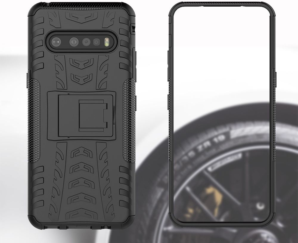 Robuust Hybride LG V60 ThinQ Hoesje Zwart afbeelding 2