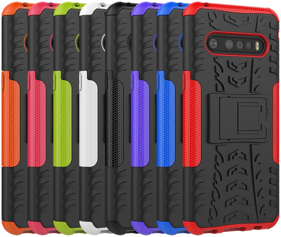 Robuust Hybride LG V60 ThinQ Hoesje Zwart afbeelding 3