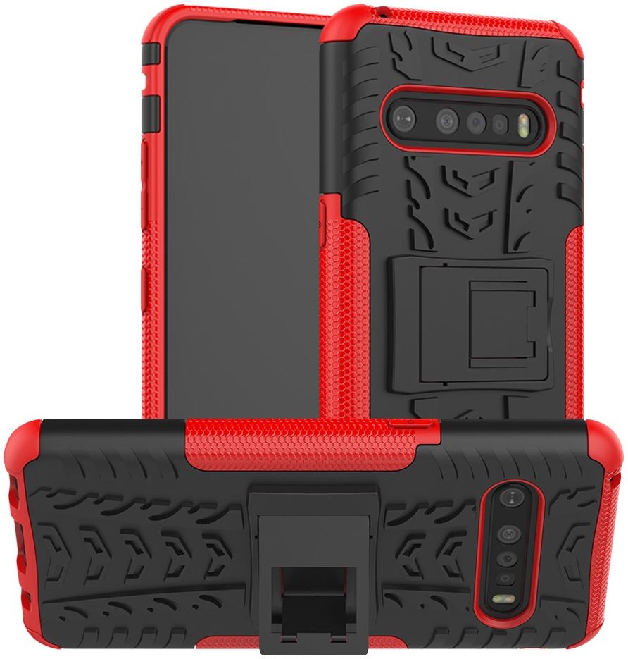 Robuust Hybride LG V60 ThinQ Hoesje Rood afbeelding 1