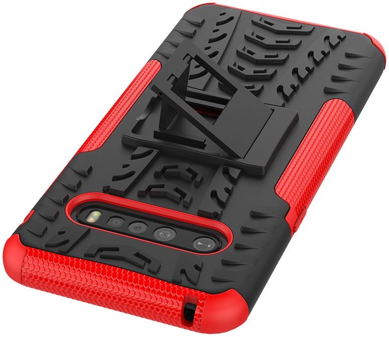 Robuust Hybride LG V60 ThinQ Hoesje Rood afbeelding 2