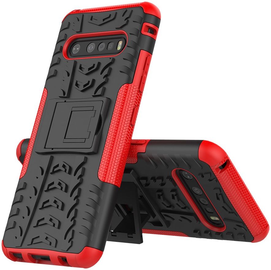 Robuust Hybride LG V60 ThinQ Hoesje Rood afbeelding 4
