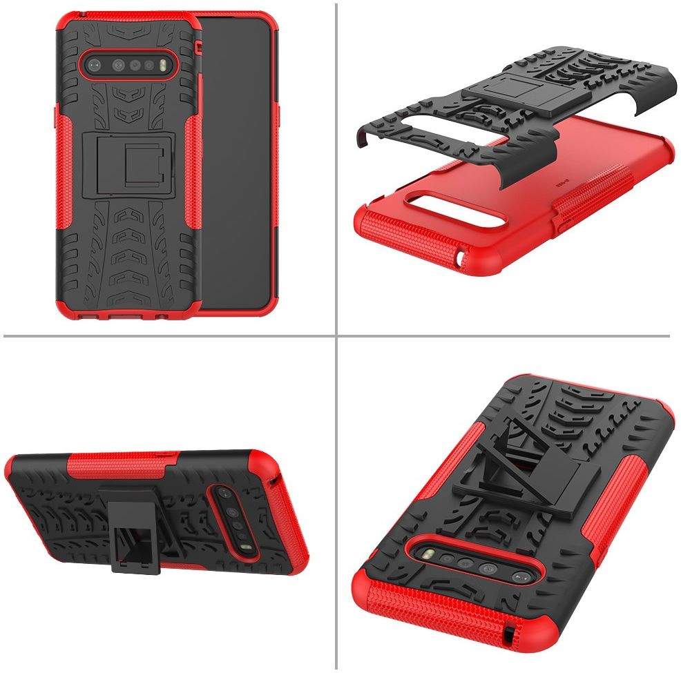 Robuust Hybride LG V60 ThinQ Hoesje Rood afbeelding 6