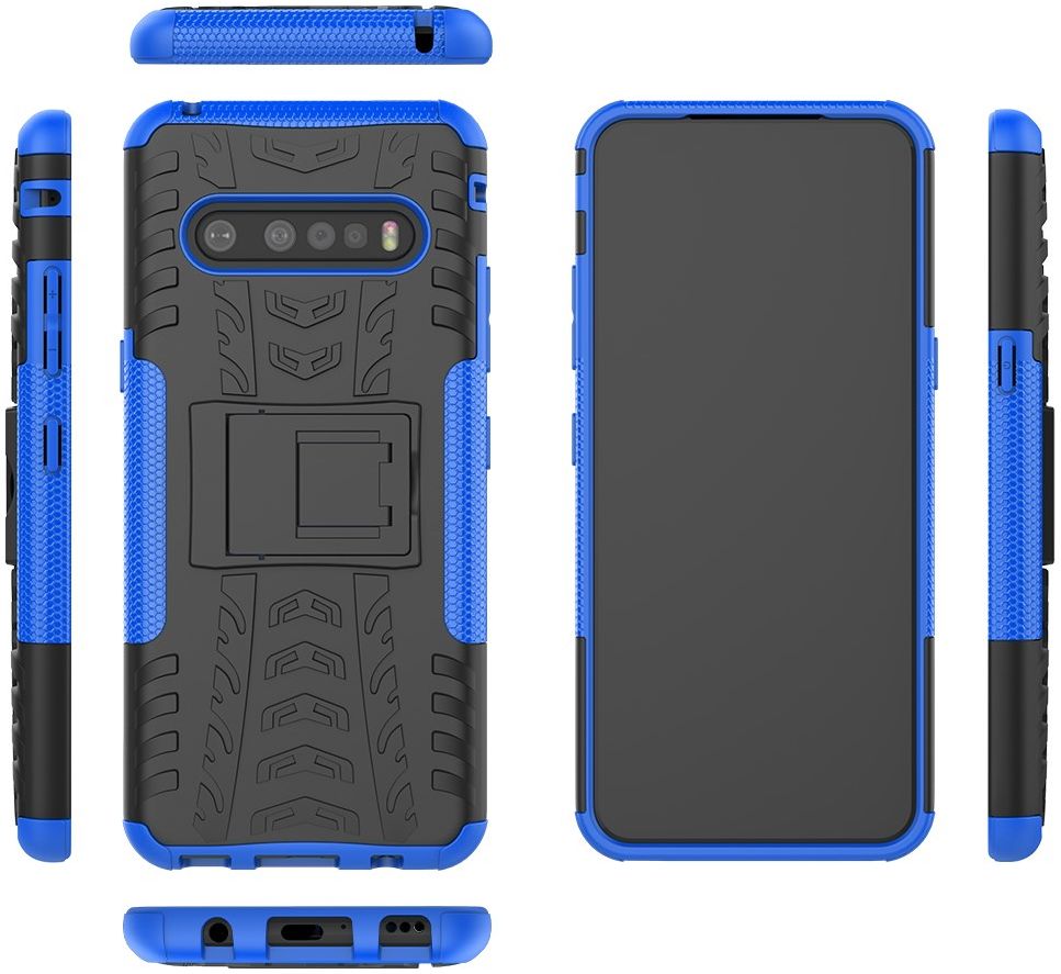 Robuust Hybride LG V60 ThinQ Hoesje Blauw afbeelding 4