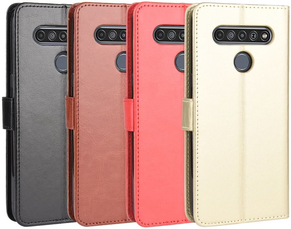LG V60 ThinQ Crazy Horse Leren Portemonnee Hoesje Zwart afbeelding 2