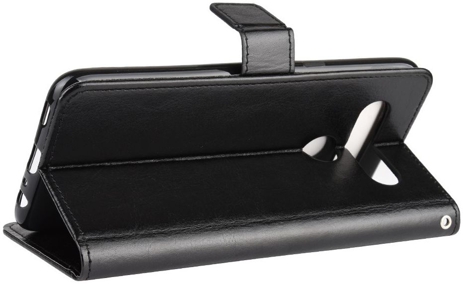 LG V60 ThinQ Crazy Horse Leren Portemonnee Hoesje Zwart afbeelding 7