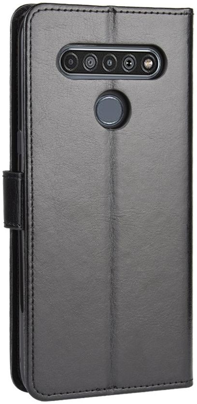 LG V60 ThinQ Crazy Horse Leren Portemonnee Hoesje Zwart afbeelding 8