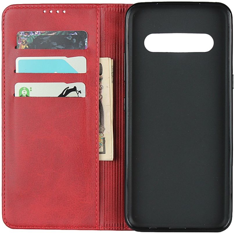 LG V60 ThinQ Portemonnee Stand Hoesje Rood afbeelding 4