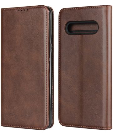 LG V60 ThinQ Portemonnee Stand Hoesje Coffee Hoesjes