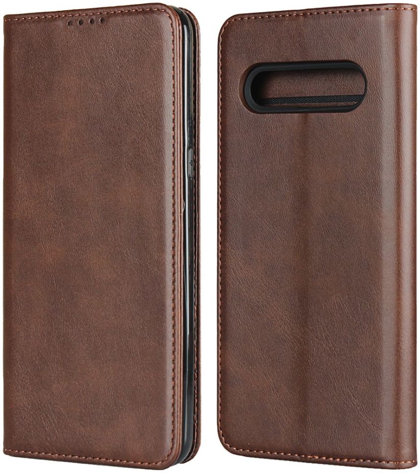 LG V60 ThinQ Portemonnee Stand Hoesje Coffee afbeelding 1