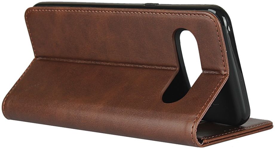 LG V60 ThinQ Portemonnee Stand Hoesje Coffee afbeelding 5