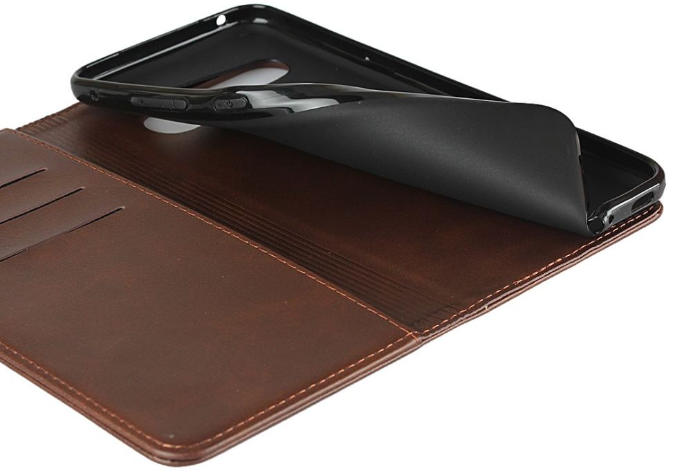 LG V60 ThinQ Portemonnee Stand Hoesje Coffee afbeelding 7