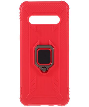 LG V60 ThinQ Kickstand Back Cover Rood Hoesjes