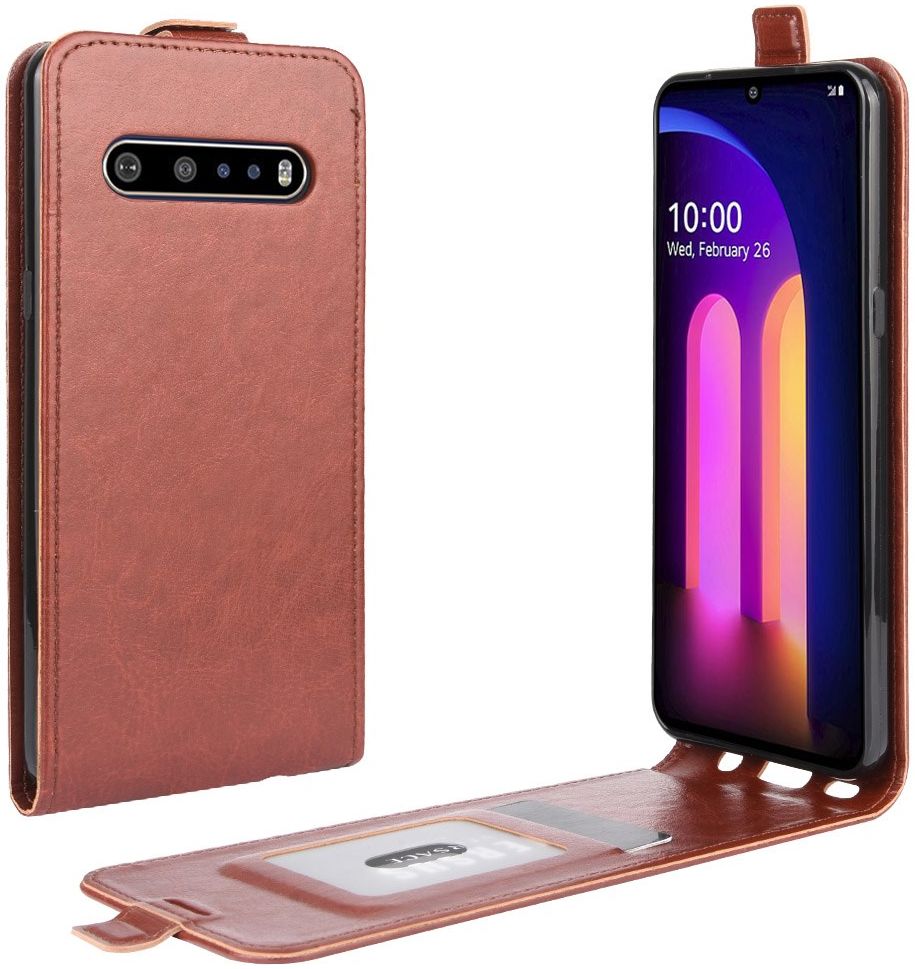 LG V60 ThinQ Verticale Flipcase Bruin afbeelding 1