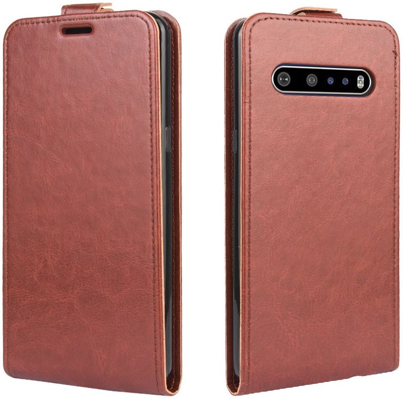 LG V60 ThinQ Verticale Flipcase Bruin afbeelding 2