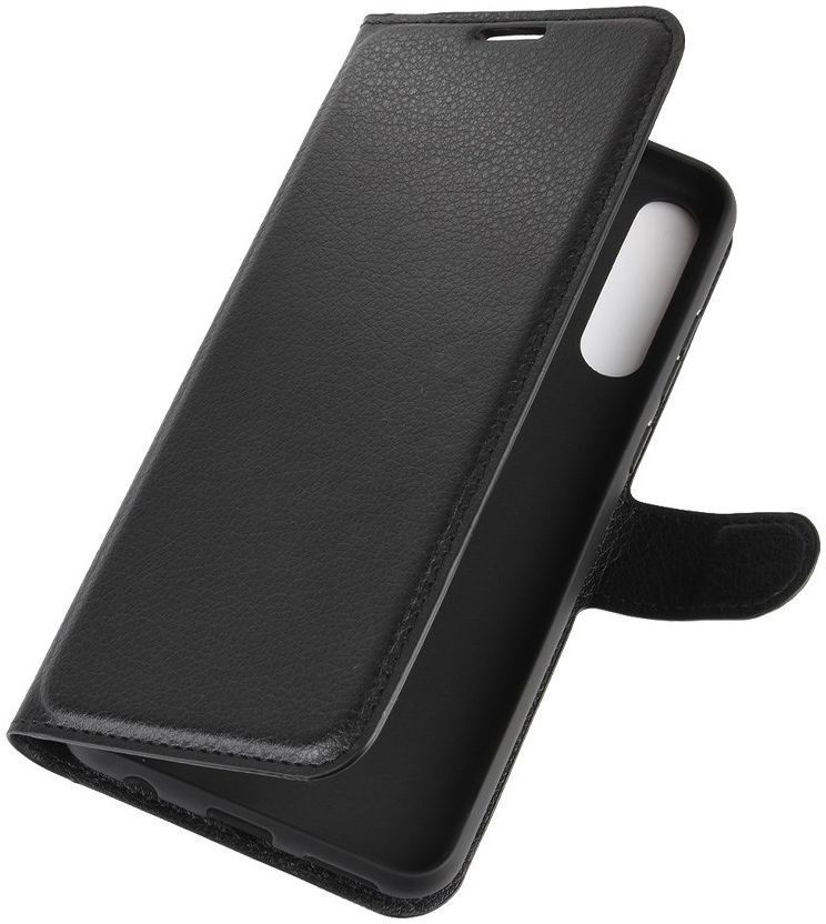 Huawei Y6p Litchi Skin Portemonnee Hoesje Zwart afbeelding 6