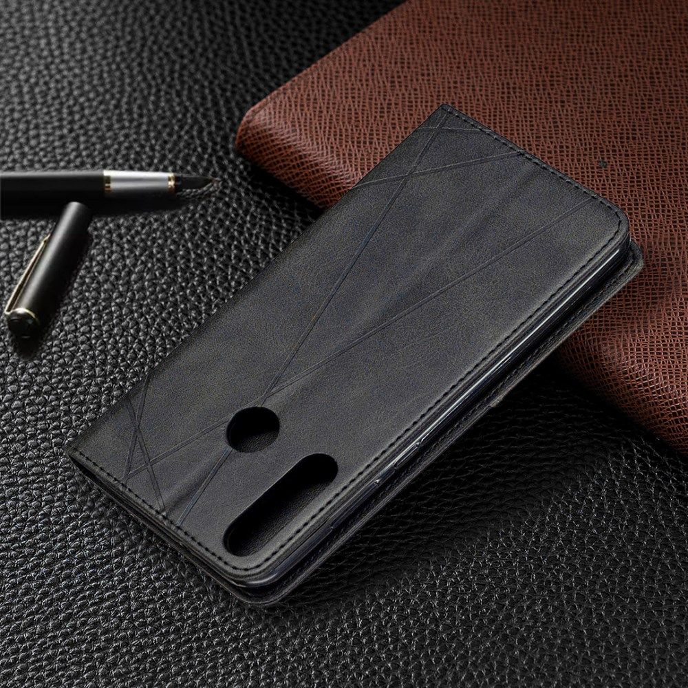 Huawei Y6p Geometrich Portemonnee Hoesje Zwart afbeelding 11