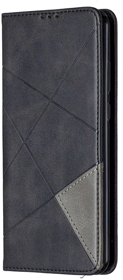 Huawei Y6p Geometrich Portemonnee Hoesje Zwart afbeelding 4