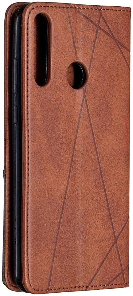 Huawei Y6p Geometrich Portemonnee Hoesje Coffee afbeelding 3