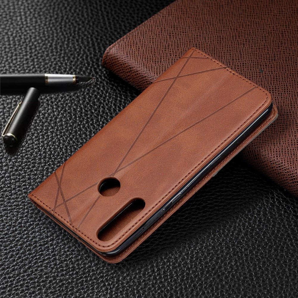Huawei Y6p Geometrich Portemonnee Hoesje Coffee afbeelding 9
