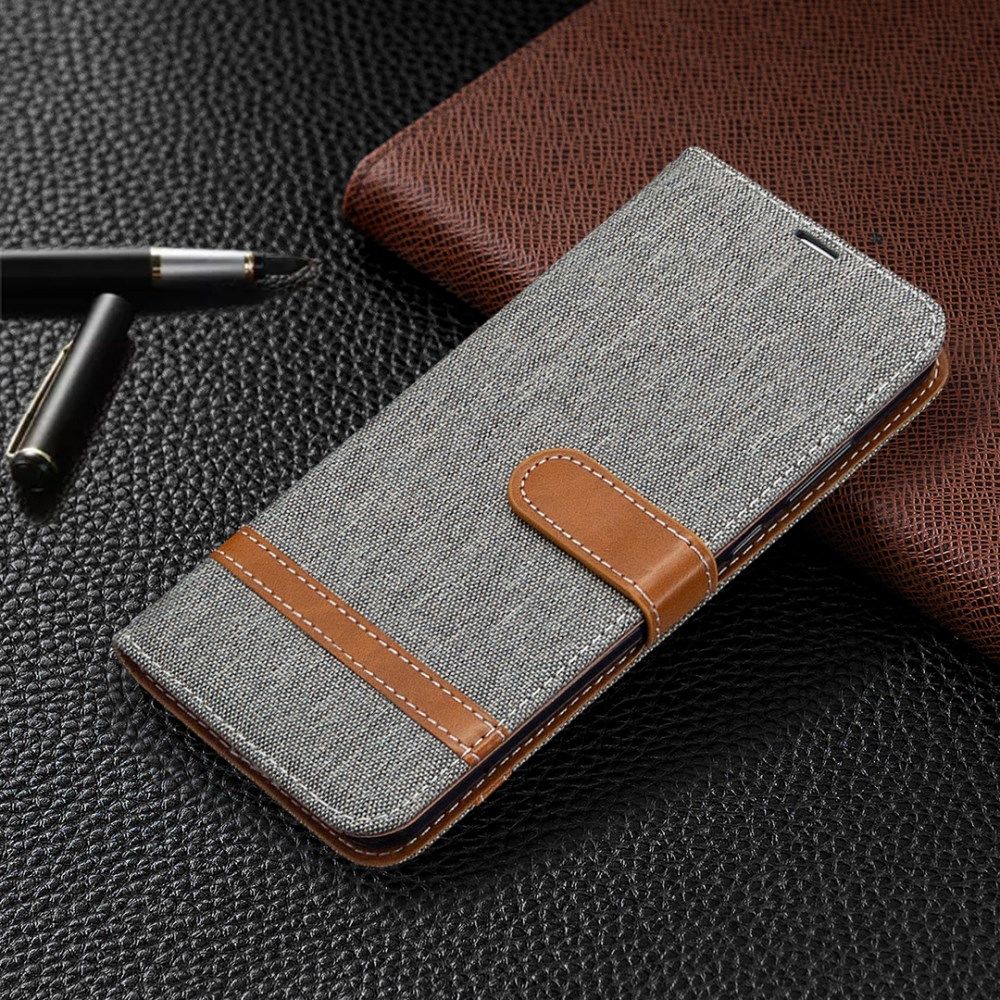Huawei Y6p Jeans Portemonnee Hoesje Grijs afbeelding 7