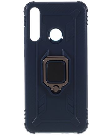 Huawei Y6p Kickstand Back Cover Blauw Hoesjes