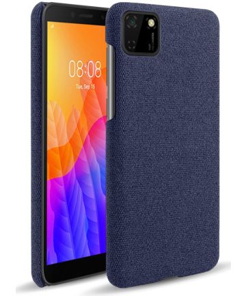 Huawei Y5p Stof Hard Back Cover Blauw Hoesjes